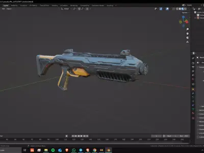Sci-Fi Assault Rifle 03 Low Poly Game Ready Asset Low-poly 3D model