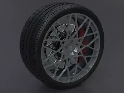 tire und rims 3D model