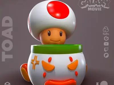 Toad eating popcorn 3D print model