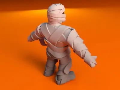 Cartoon Fitness Mummy Not Rigged 3D model