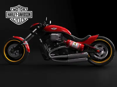 harley custom 3D model