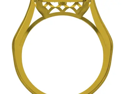 Antique Flat Diamond Plate Cathedral Ring 3D print model