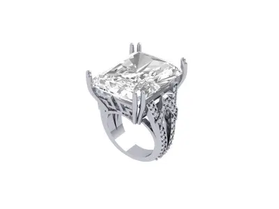 Radiant solitaire Art Deco Ring 3D print model