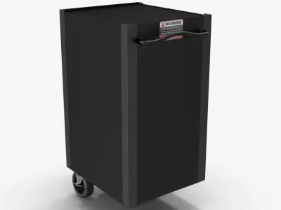 Tool Storage End Black Low-poly 3D model
