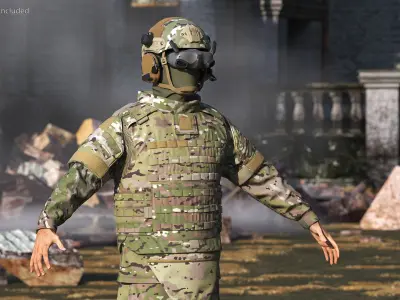  FPV Drone Military Operator Fur Rigged 