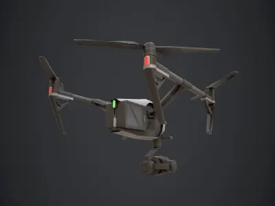 Drone DJI Inspired Low-poly 3D model