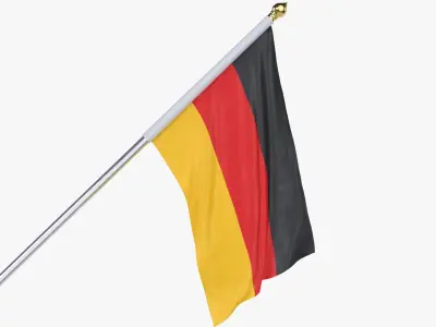 Germany Cloth Flag Wall Mount Animated 3D model