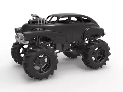 Mud truck 3 Scale 1 to 25 3D print model