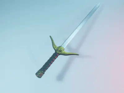 sword gold Low-poly 3D model