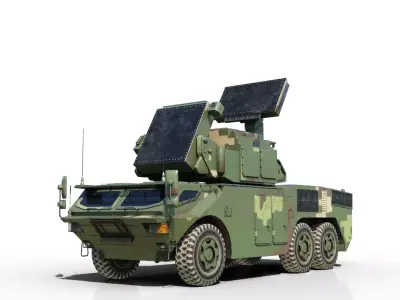 4 coatings of PLA HQ17A HQ-17A SURFACE-TO-AIR MISSILE SYSTEM Low-poly 3D model
