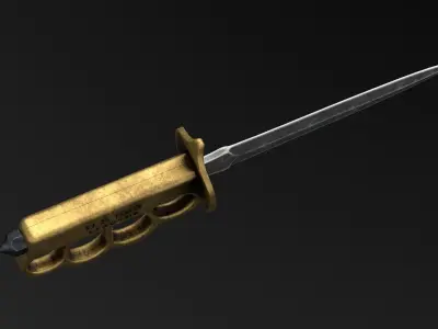 US Mark I Trench Knife Low-poly 3D model