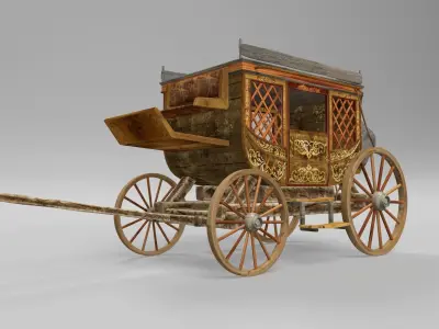 Stagecoach 3d model horse drawn carriage 3D model