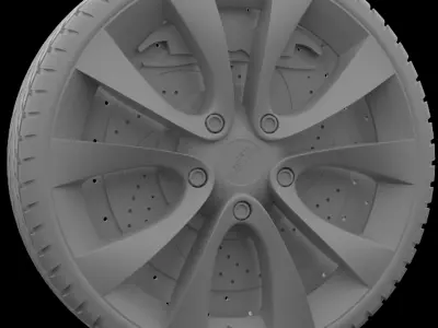 Car Tire 3D model by BsTen from CGTrader (Subdivision ready)