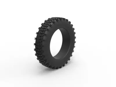 Offroad tire 27 Scale 1 to 10 3D print model