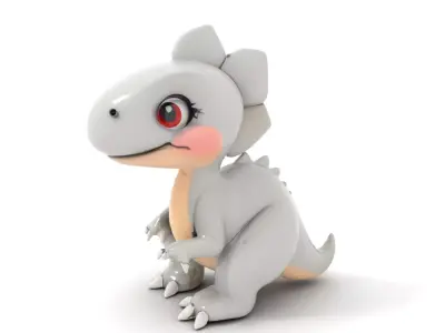 Cartoon Dinosaur Model Pack for Games and Animation Low-poly 3D model