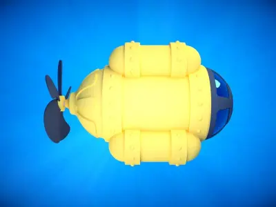 Cartoon Submarine 3D model