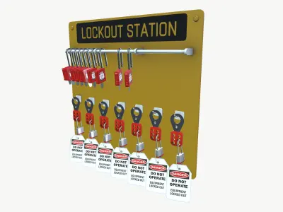 lockout station Low-poly 3D model