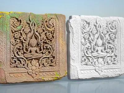 High poly  ruin Temple Walls - 240705 3D model