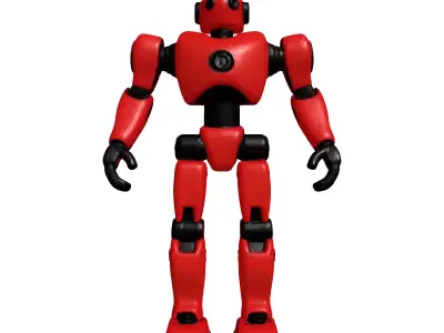 Red Stylized SciFi Robot Model 3D model
