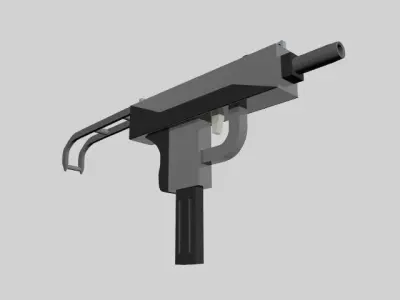 Low-Poly Uzi Gun Free low-poly 3D model