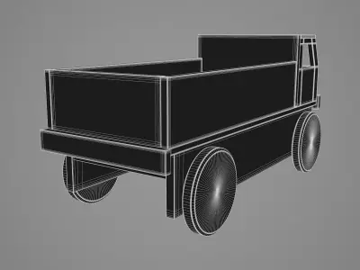Wood Toy Truck Low-poly 3D model