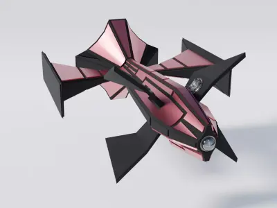  Futuristic Sci-Fi Spaceship 4 3D model