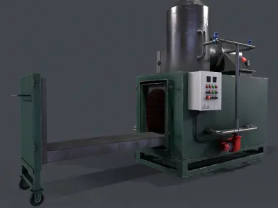 Medical Incinerator Low-poly 3D model