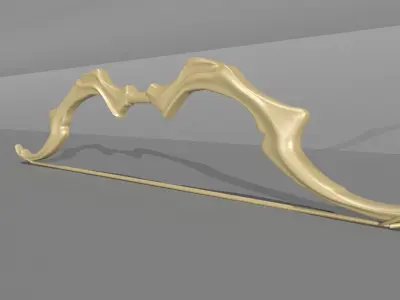  Low poly model of ancient bow Free low-poly 3D model