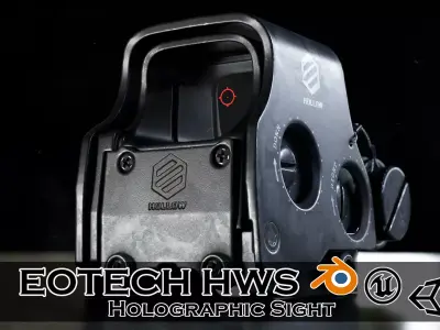 Holographic Sight - EOTECH HWS Low-poly 3D model
