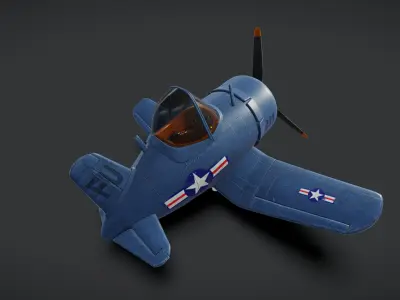 Plane Egg F4U Corsair  Low-poly 3D model