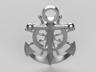 Anchor wheel pendant 3D model