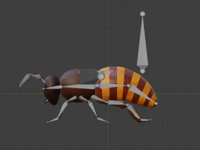 Realistic Honey Bee Rigged for Animation Low-poly 3D model
