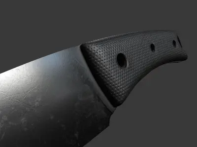 Game and VR-AR Ready Knife Low-poly 3D model