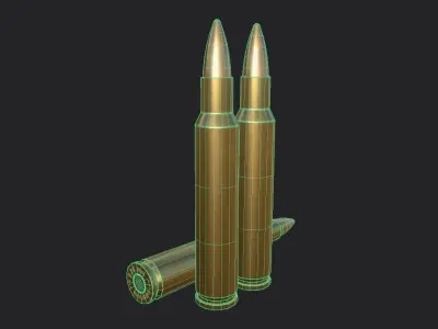 556 - 50 mm Magnum Ammo Low-poly 3D model