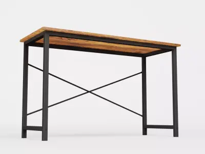 Modern Computer Desk 120x50 cm - Wood Writing Desk Brown Low-poly 3D model