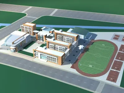 School Building 3D model 17