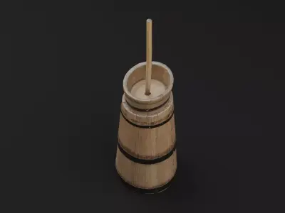 Butter Churn Low-poly 3D model
