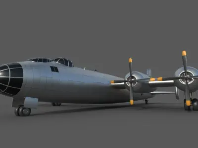 strategic bomber realistic 3d model Low-poly 3D model
