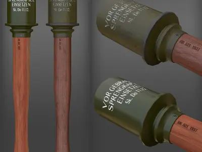 M24 Stick Grenade Low-poly 3D model purchase