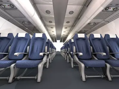 Airplane-Interior empty airplane with seats 3D model