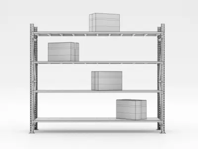 Coloured Warehouse Rack  3D model