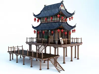 Chinese house 3D model by mohkkf