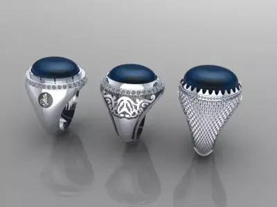 Turkish Ring Set  Antique Style 3D Printable Rings Pack of 3 3D print model