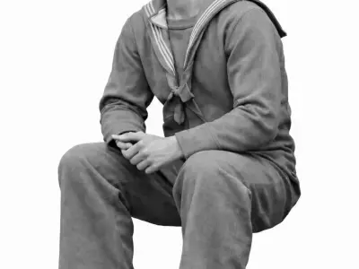 Instructor and three sailors 3D print model