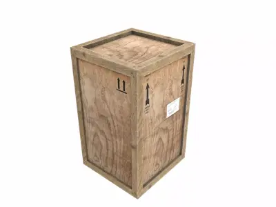 Old Wooden Cargo Crate 4 PBR Low-poly 3D model