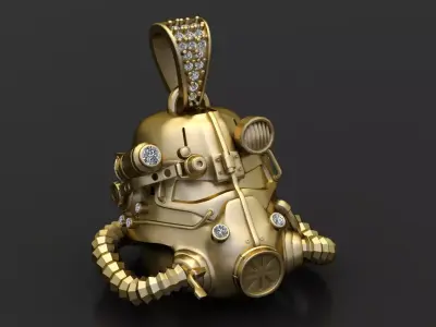 MILITARY ARMOR HALMET PENDANT 3D PRINTABLE MODEL 3D print model