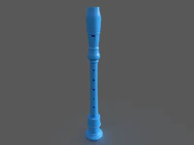 Recorder - Flute  Low-poly 3D model