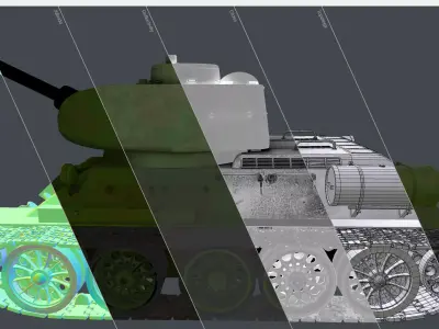 T34 Tank 3D model purchase