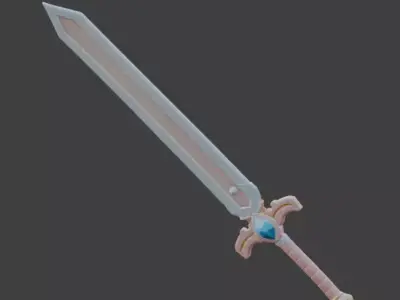 Whimsical Pastel Guardian Sword 3D Model Low-poly 3D model