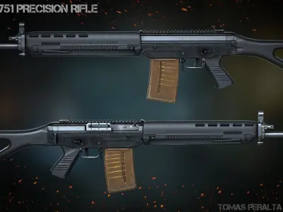 Weapons bundle pack vol 02 Low-poly 3D model